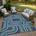 thumbnail image 6 of Addison Rugs Chantille Indoor/Outdoor Transitional Geometric Navy Machine Washable Rectangle Rug, 9' x 12', 6 of 7