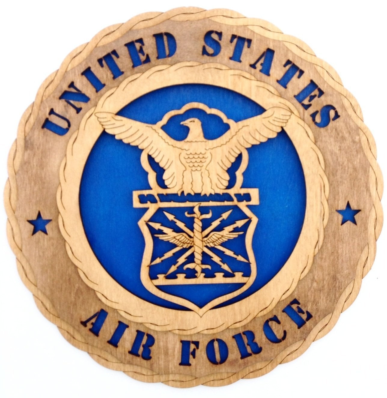Armed Forces Air Force Custom Laser Accents Unique Decorative Custom Laser Crafted Three Dimensional Wooden Wall Plaque 