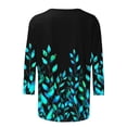 thumbnail image 5 of Tnhcen Women's Fall Vintage Print Crewneck 7/8 Sleeve Basic T-Shirt - Plus Size Friendly Autumn Casual Tops S-5XL, 5 of 5