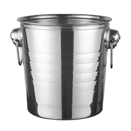

5L Stainless Steel Ice Bucket Ice Holder Container for Bar Party Champagne Wine Barrel Silver