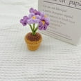 thumbnail image 3 of KBODIU Handmades Knitted Flowers Woven Potted Flowers Rose Crochets Self-made Simulated Flower Office Decorations Finished Wool Products, 3 of 4