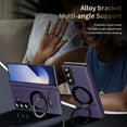 thumbnail image 6 of Allytechgroup Shockproof Case for Samsung Galaxy Z Fold 7, Magnetic Cover Support Wireless Charging Anti-Scratch Ring Bracket Stand Bumper Rugged Phone Case for Galaxy Z Fold 7, Purple, 6 of 9