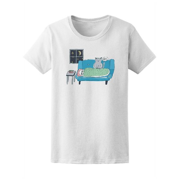 The Cat Wakes The Owner  T-Shirt Women -Image by Shutterstock, Female x-Large