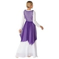 thumbnail image 2 of Zaldita Lyrical Dance Dress for Women Asymmetrical Praise Dance Tunic Overlay Worship Dress Purple XL, 2 of 7