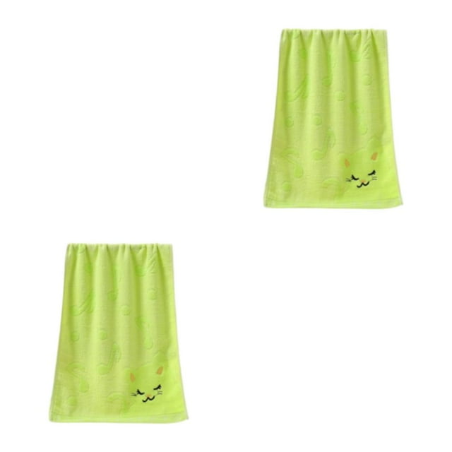 kurtrusly Kids Towel Portable Cute Cartoon Replacement Soft Comfortable Water Absorbent Toddler Newborn Towels Washcloth Random Color 2Set