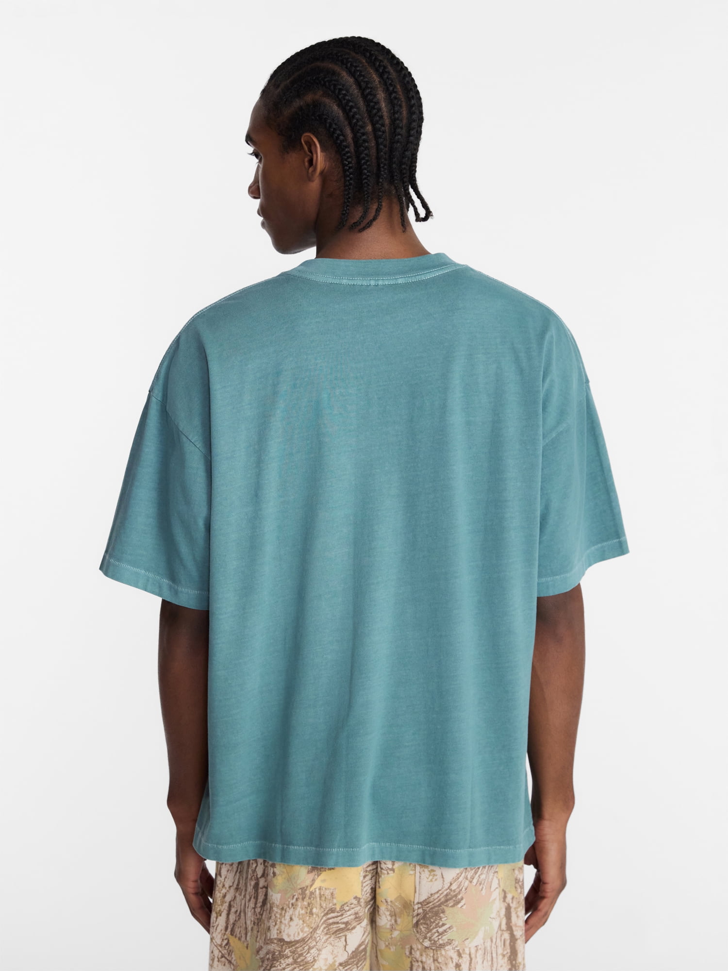 No Boundaries Men's Oversized Boxy Tee with Short Sleeves, XS-4XLT