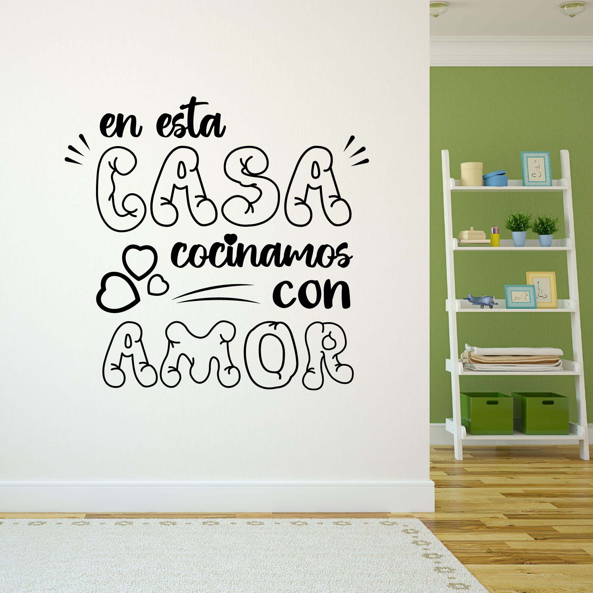 Spanish Wall Decals for Family Kitchen En esta casa cocinamos con