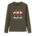 thumbnail image 4 of pimelu Christmas Shirts Clearance Womens Christmas Shirts Xmas Fashion Wine Glasses Print Graphics Pullover Blouses Loose Comfy Lightweight Crewneck Long Sleeve Tee Tops, 4 of 4