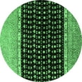 thumbnail image 1 of Ahgly Company Indoor Round Abstract Emerald Green Modern Area Rugs, 3' Round, 1 of 4
