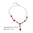 thumbnail image 2 of Collier Fleur de Rose Chaîne Clavicule en Strass Ras du Cou Bijou Fleur de Rose, 2 of 8