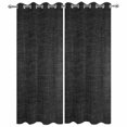thumbnail image 2 of Outdoor Curtains for Patio Waterproof, Black Burlap Texture Windproof Pravicy Outside Porch Blackout Curtain, Farmhouse Vintage Black Sun Blocking Grommets Curtains for Cabana 2 Panels 54"x108", 2 of 9