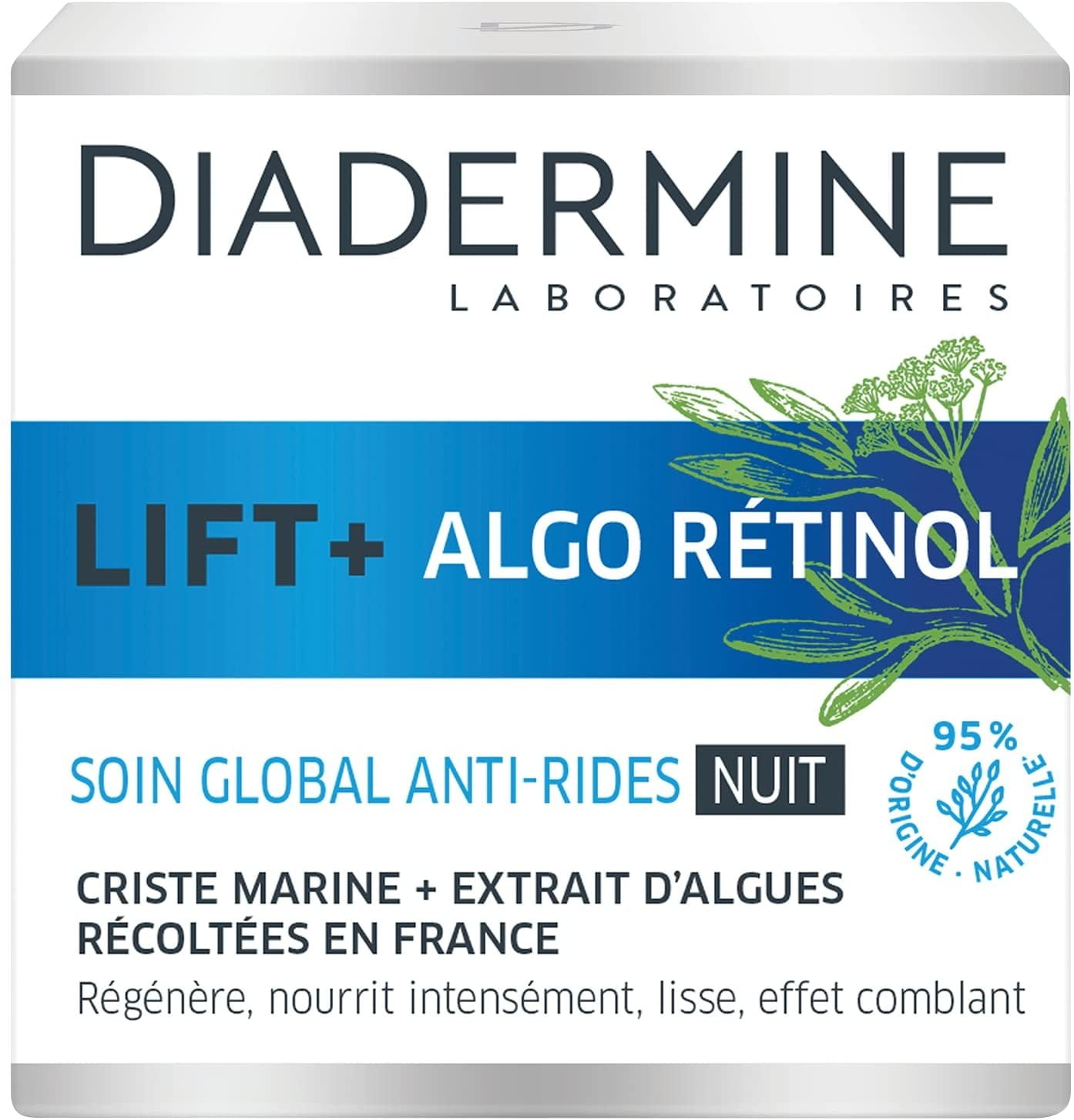 Diadermine - Lift+ Algo Retinol Face Cream Night Gobal Care Anti-Wrinkle Criste Marine And Algae Extract Anti-Aging 50Ml