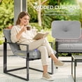 thumbnail image 4 of Outsunny 4 Piece Patio Furniture Set with Tempered Glass Table Light Grey, 4 of 10