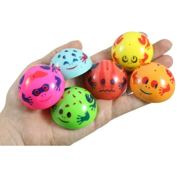 12 Frog Poppers Rubber Pop Up Toy Pop and Drop Turn Dome Inside