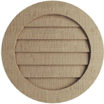 Ekena Millwork 15"W x 15"H Timberthane Rough Cedar Round Faux Wood Non-Functional Gable Vent, Primed Tan