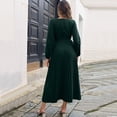 thumbnail image 6 of Sngxgn Dresses for Women Front Tie Cap Sleeves V Neck Midi Bodycon Dress(Green,M), 6 of 7