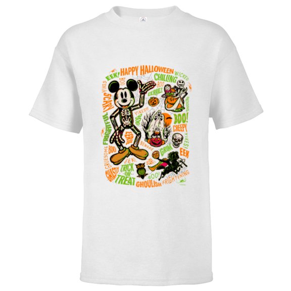 Disney 100 Mickey Nightmare Before Christmas Halloween D100 - Short Sleeve T-Shirt for Kids - Customized-White