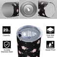 thumbnail image 4 of Pioneer Flower Floral Print Pattern 20oz Skinny Tumbler with Straw & Lid, Double Wall Vacuum Insulated Cup, Leak-Proof, Cup Holder Friendly, Hot 6H Cold 12H, 4 of 6