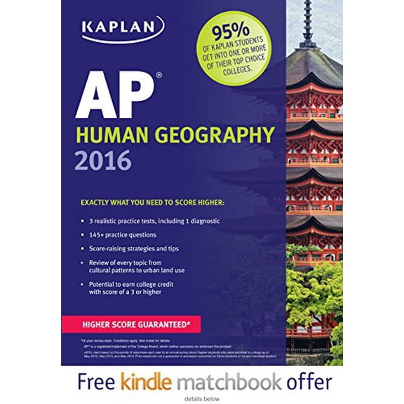 Pre-Owned Kaplan AP Human Geography 2016 (Kaplan Test Prep), 9781625231451, 1625231458, Paperback, 2016 ed. edition