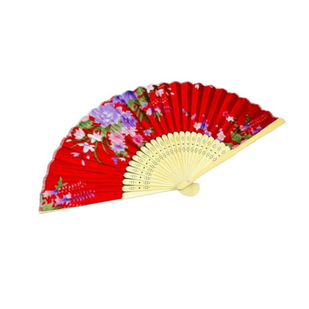 

Vintage Silk Folding Fan Chinese Bamboo Folding Fan Dance Decor Ornaments Gift