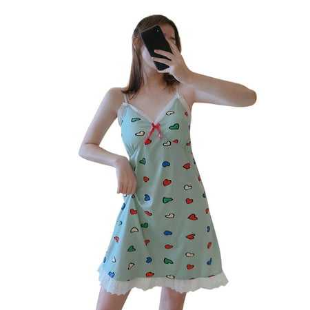

Ocuuer Women Sexy Nightdress Sleeveless Nightgown Lace Sleepwear Homewear (XL)