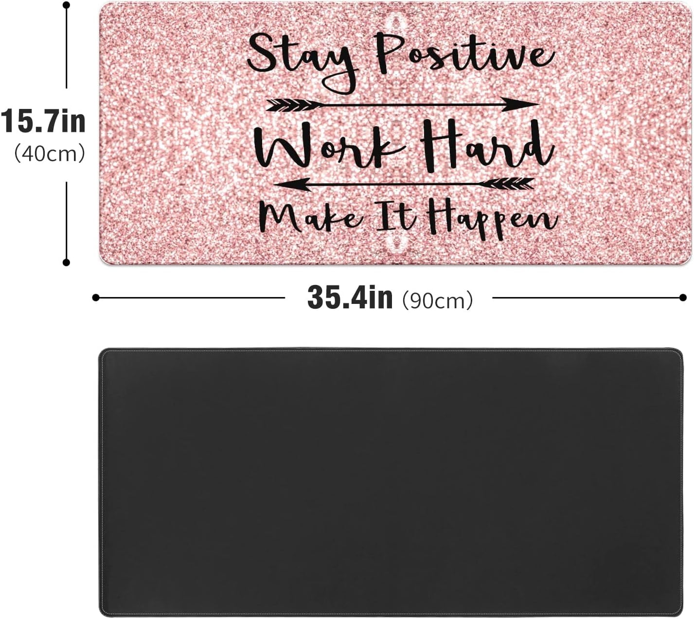 Bright Rose Glitter Desk Mat, Desk Accessory, Cute Workspace, Trendy Workspace, Trendy, 35.4x15.7in Large Gaming Mouse Pad, Cute Desk Topper, Pretty Desk Pad