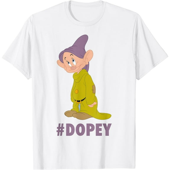 Snow White Dopey Hashtag Portrait DTG Print Unisex T-Shirt