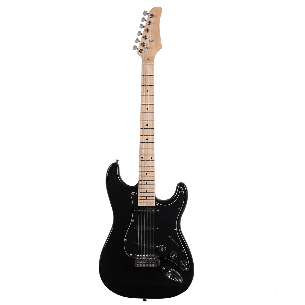 Tcbosik 39 inch Electric Guitar with Amplifier and Bag, Beginner Guitar Set with Strap, Tool, Plectrum, Tremolo Bar and Power Wire, Black