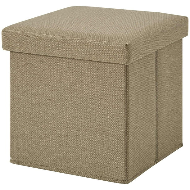 Ronsta storage ottoman, foldable cube ottoman with storage for children, foot rest, cloth , (6. mainstays ultra collapsible storage ottoman tan faux suede
