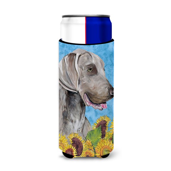 Weimaraner in Summer Flowers Ultra Hugger for slim cans