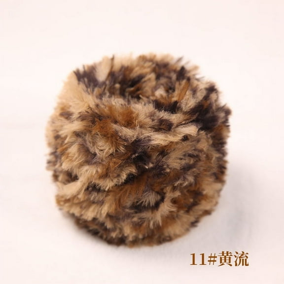 Namzi 100g Faux Fur Yarn Plush & Soft Fur Yarn for Scarves, Hats, Sweaters & DIY Crafts,Brown and Beige