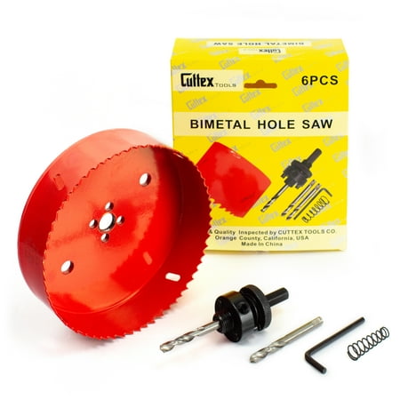 

6-5/8 (168mm) Cuttex Tools Bi-Metal Hole Saw Kit 6 PCS Set %8 Co MAX 40mm Depth HEAVY DUTY