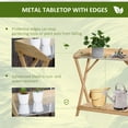 thumbnail image 3 of Table de Banc de Rempotage de Jardin, Établi de Plantation Extérieur Rustique en Bois de Sapin avec Dessus en Métal Galvanisé Résistant à la Rouille et Tablette de Rangement, 31.5 Pouces L x 15.75 Pouces L x 33 Pouces H, Brun, 3 of 7