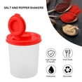 thumbnail image 4 of 4PCS Salt and Pepper Shakers Moisture Proof Shaker with Red Covers Lids Plastic Airtight Spice Jar Dispenser, 4 of 5