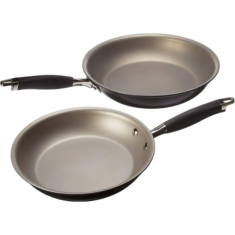 Anolon Advanced Hard-Anodized Nonstick French Skillet (10 & 12 - inch,  Pewter) 