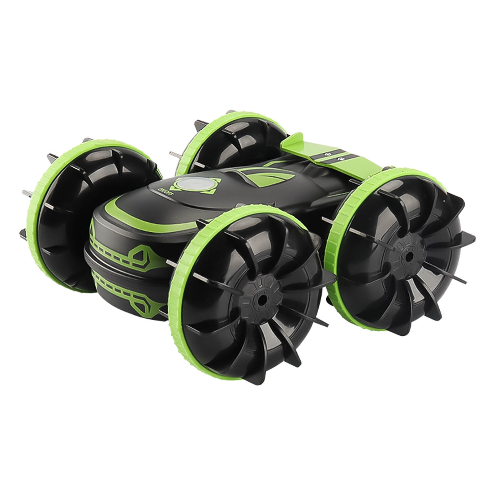 Green Green 4Wd Amphibious Remote Control Stunt Car 2.4Ghz With 360 Degree Rotation For Water And Land