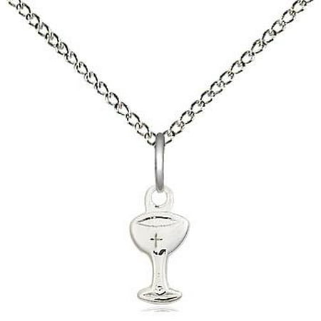 Chalice Medal Pendant - Chalice Medal Pendant in Sterling Silver with 18