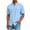 Light Blue, variant on Akmaiox Dress Shirts for Men Short Sleeve Button Down Henry Collar Work Shirts Vintage Wash Lightweight Comfy Business Casual Fashion Blouses with Pockets S-2XL