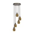 thumbnail image 1 of Empire 5 Light Cluster Pendalier In Bronze Finish With 5" Gold Fusion Glass, 1 of 1
