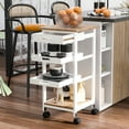 thumbnail image 2 of HOMCOM Slim Kitchen Island Rolling Trolley with Drawer and wheels, White, 2 of 10