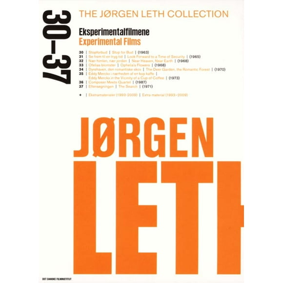 J Rgen Leth Collection 30-37 - Coffret de 3 DVD ( Stopforbud / Se frem til en tryg tid / Nr himlen, Nr jorden / Ofelias blomster / Dyrehaven: Den romanti [ FORMAT NON-USA, PAL, Reg.0 Import - Denmark ]