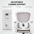 thumbnail image 3 of Grey Ergonomic Mesh Office Chair with 4D Lumbar Support, Swivel Task Desk Chair - Adjustable Height & Flip-Up Arms for Home & Office Use, 3 of 7