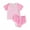 Pink, variant on Bagilaanoe 2pcs Newborn Baby Boy Girl Shorts Set Short Sleeve Contrast Colors T Shirt Tops   Shorts 3M 6M 12M 18M Infant Casual Summer Clothes