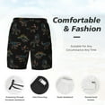 thumbnail image 4 of Kdxio Neon Dinosaur Print Men's Swim Trunks with Compression Liner 7 Inch Inseam Quick Dry Swim Shorts, 4 of 7