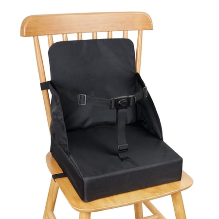 Toddler Booster Seat Dining Table, Booster Seat Table, 12.6x3.34 Inch Portable High Chair Travel, HOSEASCA Compact Lightweight Travel Booster Seat with Adjustable Straps Baby(Black) C31