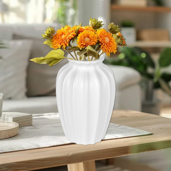 Elegant Plastic Vase for Home Decor - Modern Flower Vase for Fresh Flowers, Feng Shui Decor, Gift Idea, 9.45 Inch Tall, Lightweight & Durable, Perfect for Living Room, Office, or Party Centerpiece