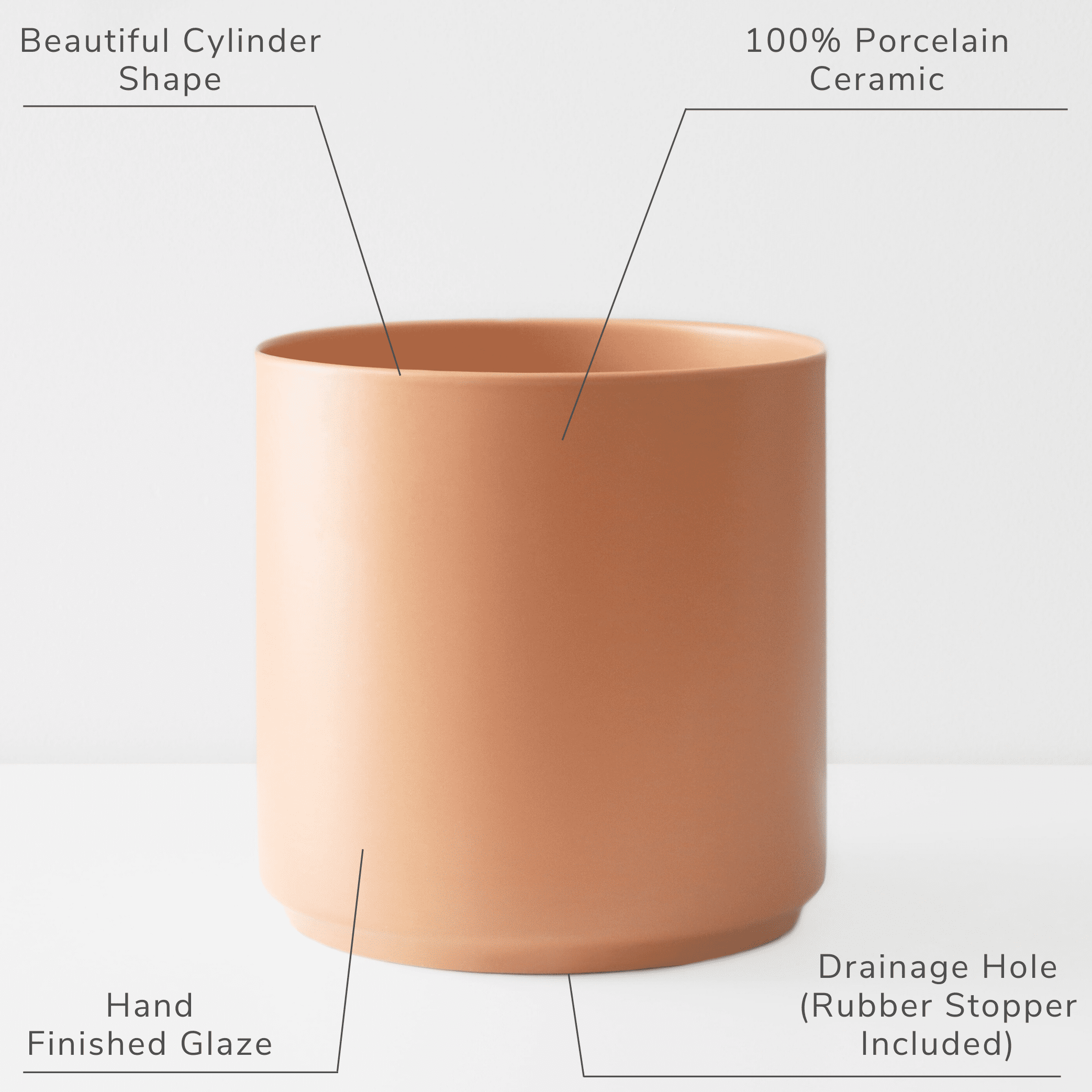 Peach & Pebble 12 inch Modern Ceramic Planter, Peach | eBay