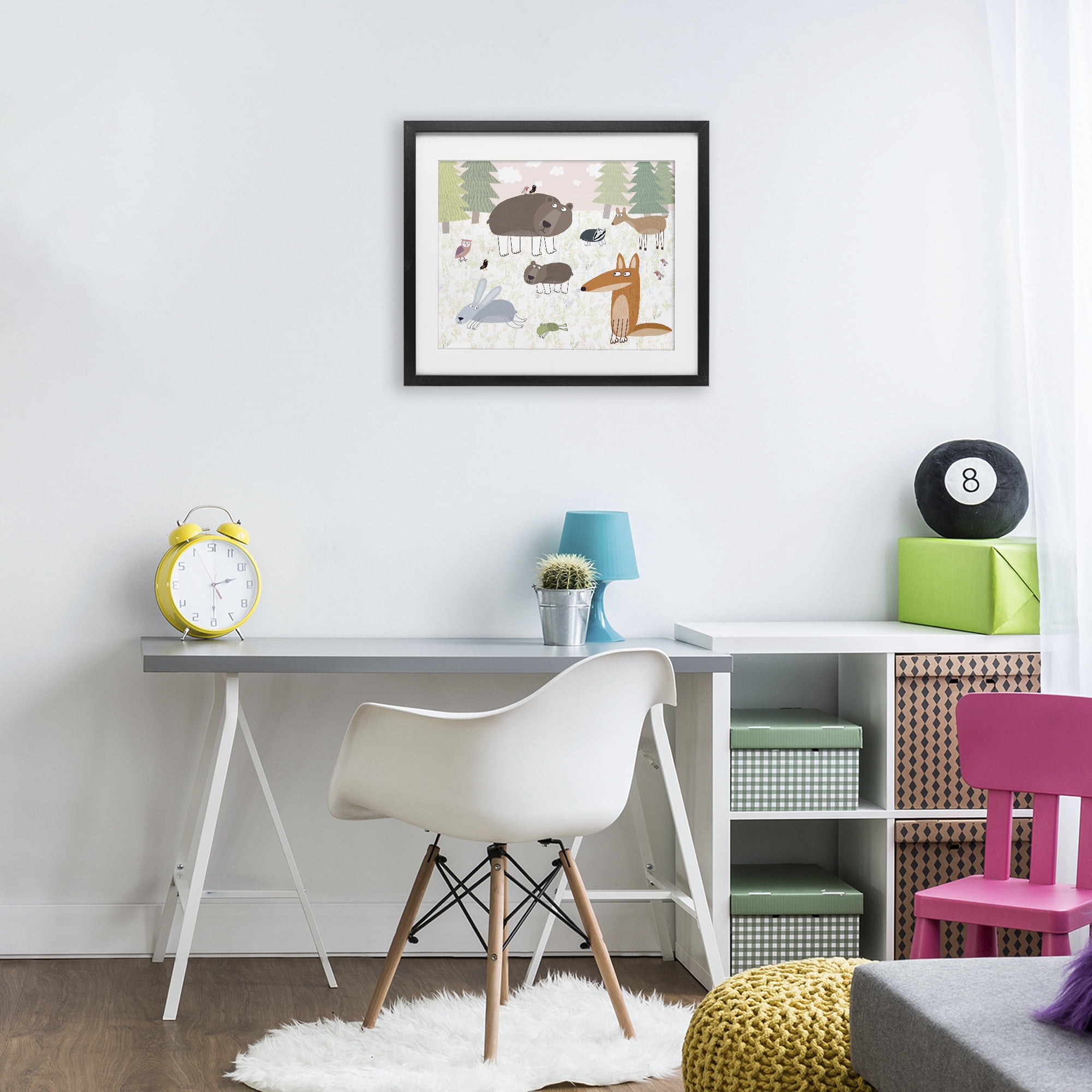Stupell Industries Forest Animals Out and About Black Framed Print Under Glass, design by Carla Daly
