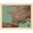 thumbnail image 2 of Schrader 18x15 Gold Ornate Wood Framed with Double Matting Museum Art Print Titled - Relief France - Schrader 1908, 2 of 4