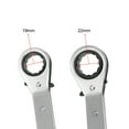 thumbnail image 3 of Uxcell 0.79'' x 0.87'' Reversible Ratcheting Wrench Metric Offset Double Box End Carbon Steel Silver Tone 1pcs, 3 of 5
